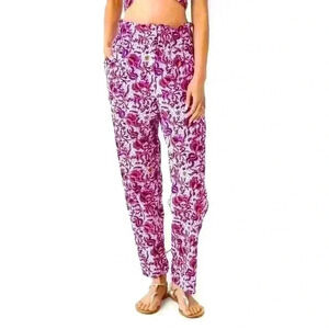 NWT Charina Sarte Ibiza Paperbag Waist Printed Pants Size Large $224 MSRP
